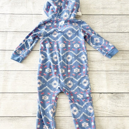 Carter’s Fleece Bunting Hooded One-Piece Sherpa Lined Romper 12-18 Months