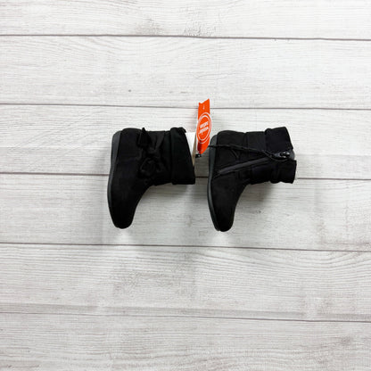 Wonder Nation Toddler Girls Black Ankle Boots Zipper Bow Slouch Booties NWT 7