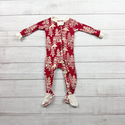 Burt’s Bees Baby Organic Cotton Zip Up Footed Pajamas Festive Print 6-9 Months
