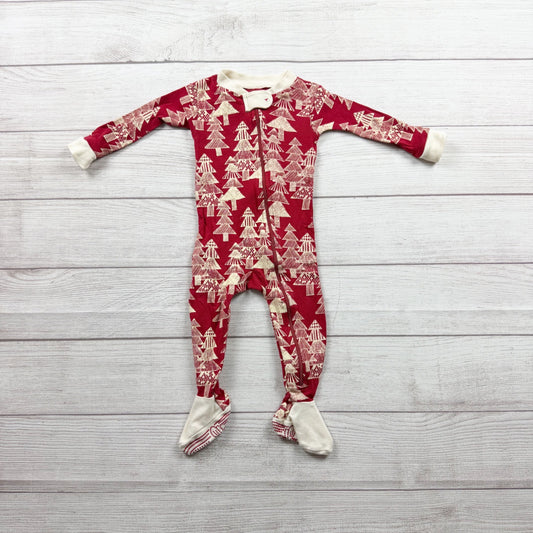 Burt’s Bees Baby Organic Cotton Zip Up Footed Pajamas Festive Print 6-9 Months
