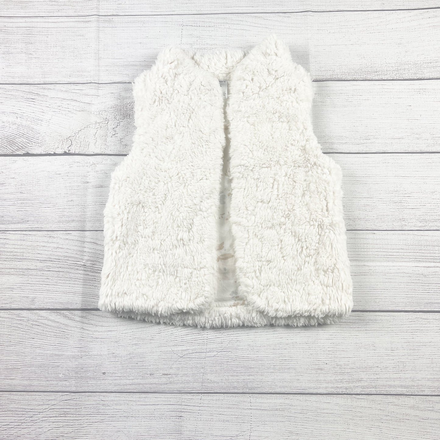 Carter’s Toddler Girl Sherpa Vest Faux Fur Floral Lined Sleeveless Jacket 5
