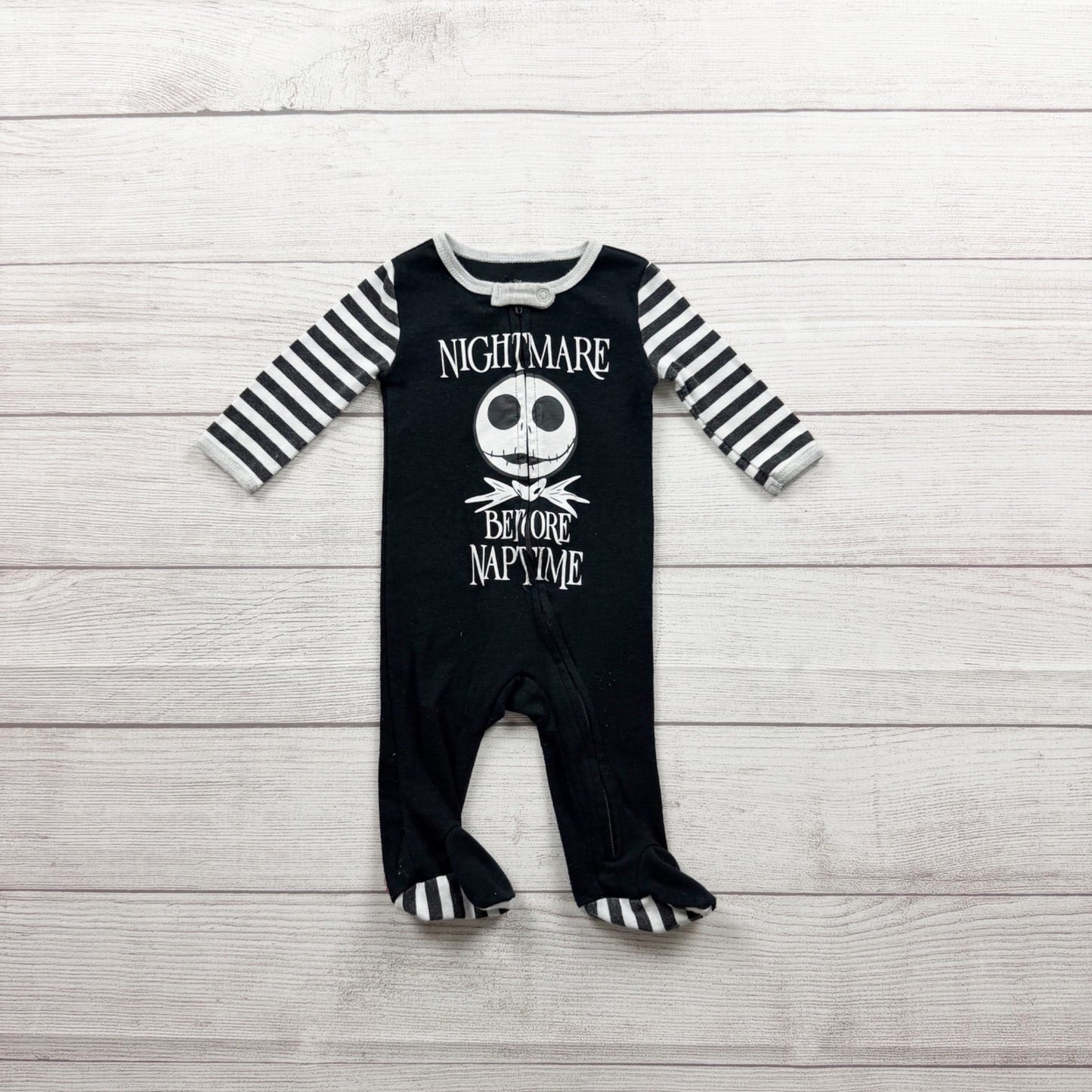 Disney Tim Burtons Nightmare Before Christmas Footed Romper Sleeper 0-3 Months