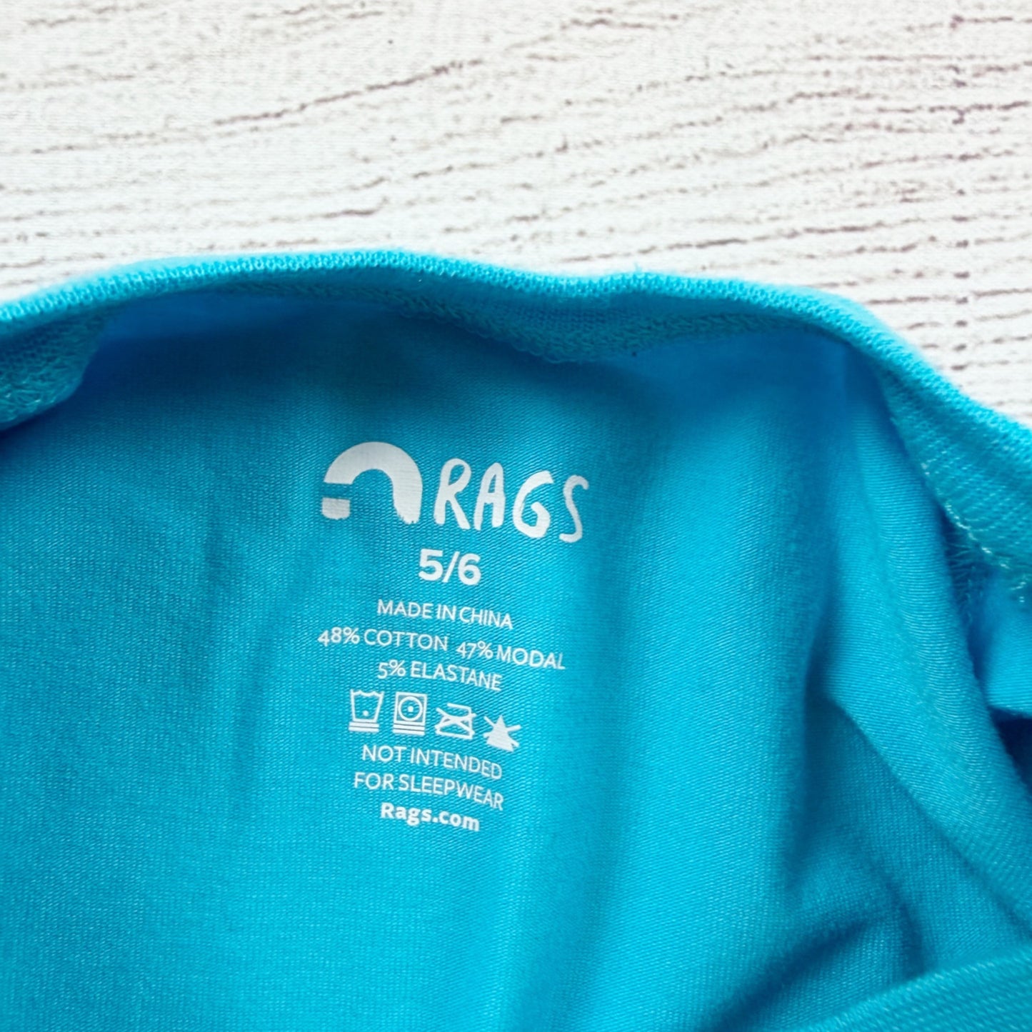 RAGS Basic T-Shirt Kids Short Sleeve Raglan Tee Soft Top 5-6