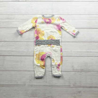 Burts Bees Baby Organic Coverall Watercolor Romper Floral Print 0-3 Months