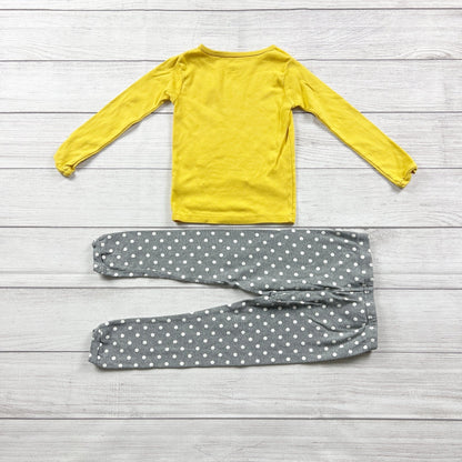 Just One You Carter’s Kids Pajama Set Yellow Sheep Graphic Long Sleeve PJs 4T