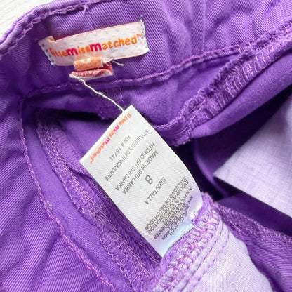 Little Miss Matched Girls Jeans Purple Heart Star Print Stretch Denim Pants 8