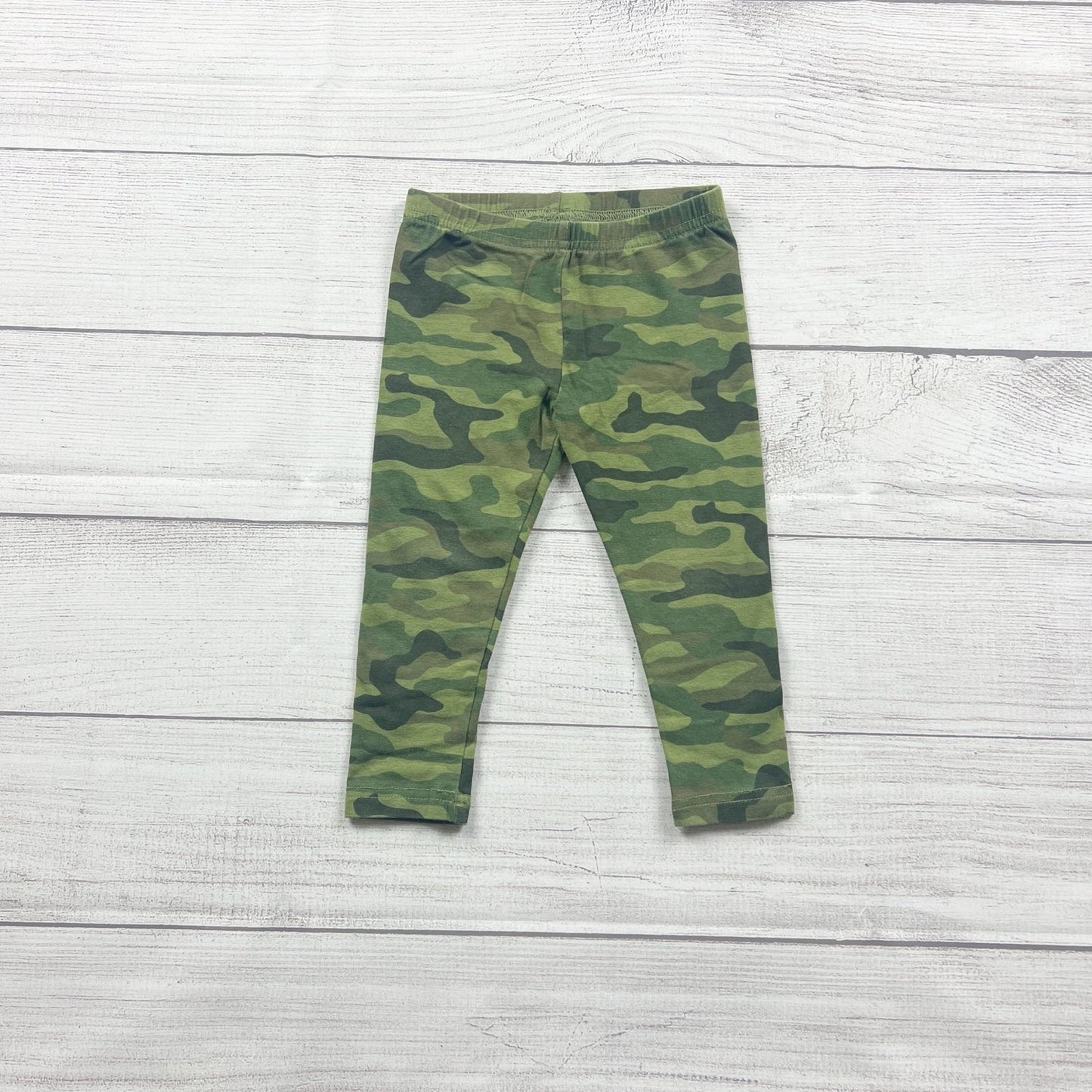 Carter’s Baby Leggings Green Camo Print Stretch Pants Pull On 12-18 Months