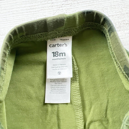 Carter’s Baby Leggings Green Camo Print Stretch Pants Pull On 12-18 Months