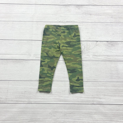 Carter’s Baby Leggings Green Camo Print Stretch Pants Pull On 12-18 Months