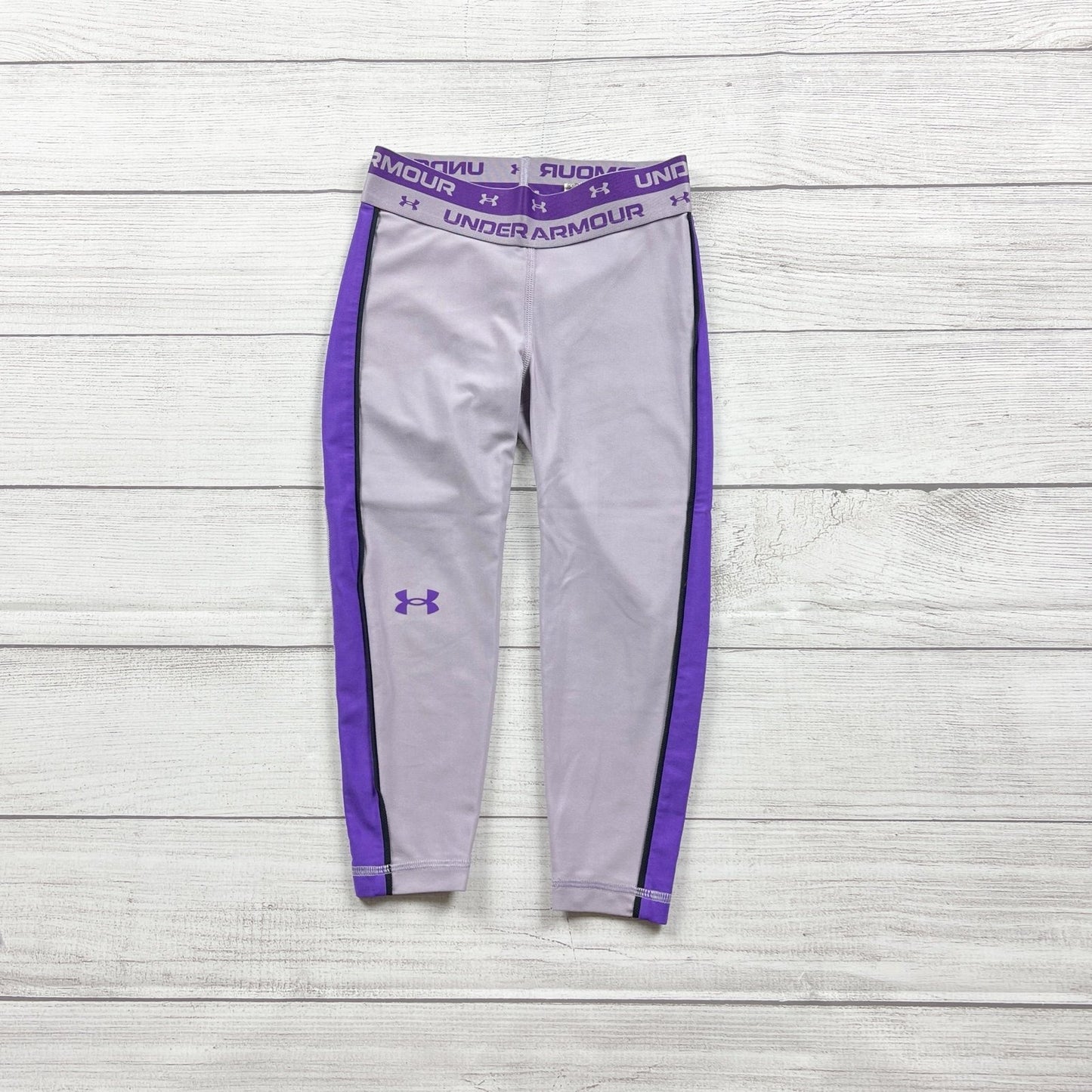 Under Armour Youth ColdGear Leggings Purple Gray YXS