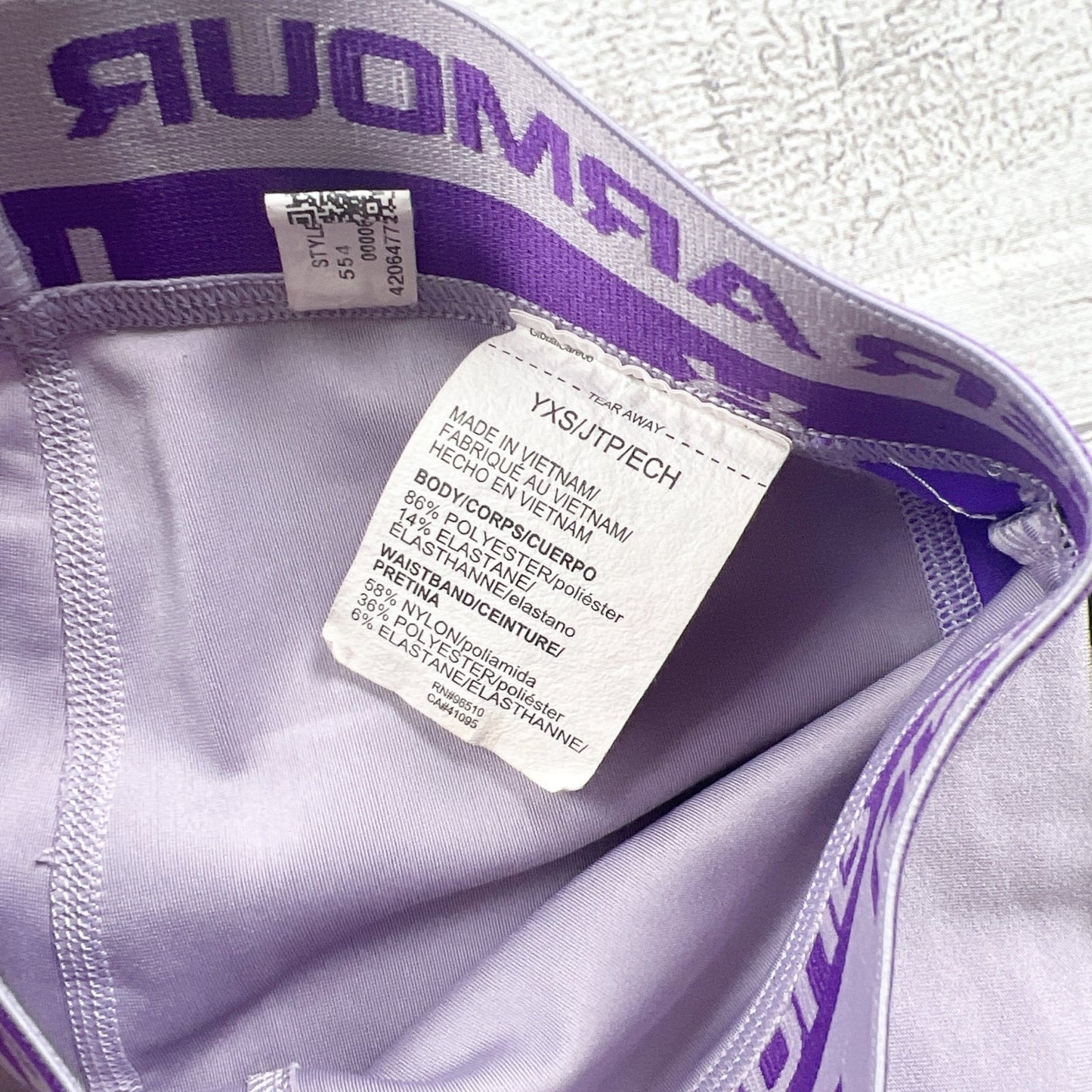 Under Armour Youth ColdGear Leggings Purple Gray YXS