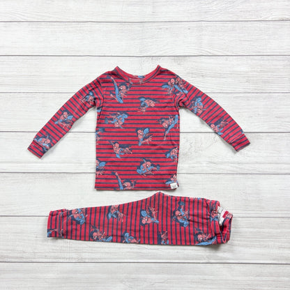 Baby Gap x Marvel Spider-Man Pajama Set Red Navy Striped 2-Piece PJs 2T