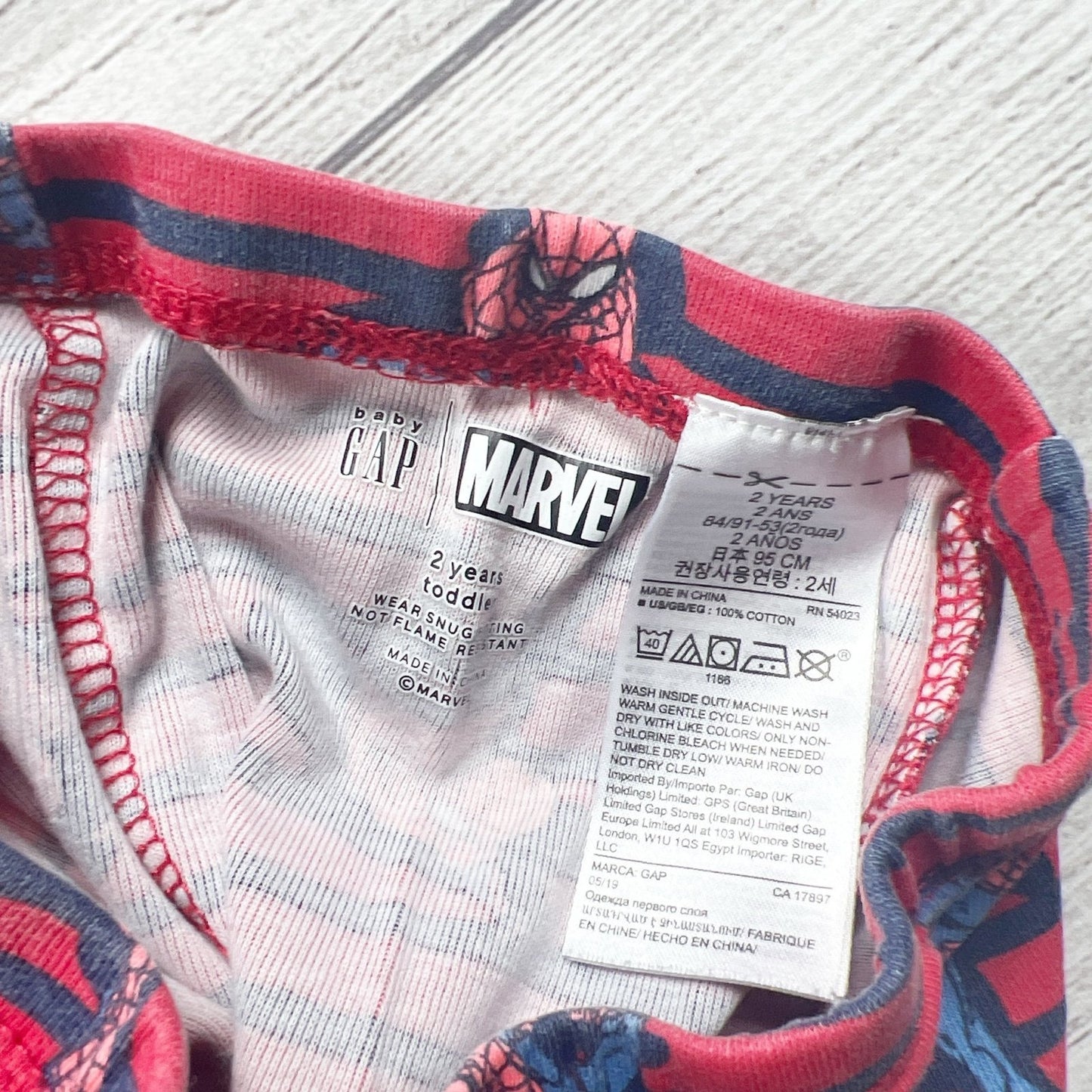 Baby Gap x Marvel Spider-Man Pajama Set Red Navy Striped 2-Piece PJs 2T