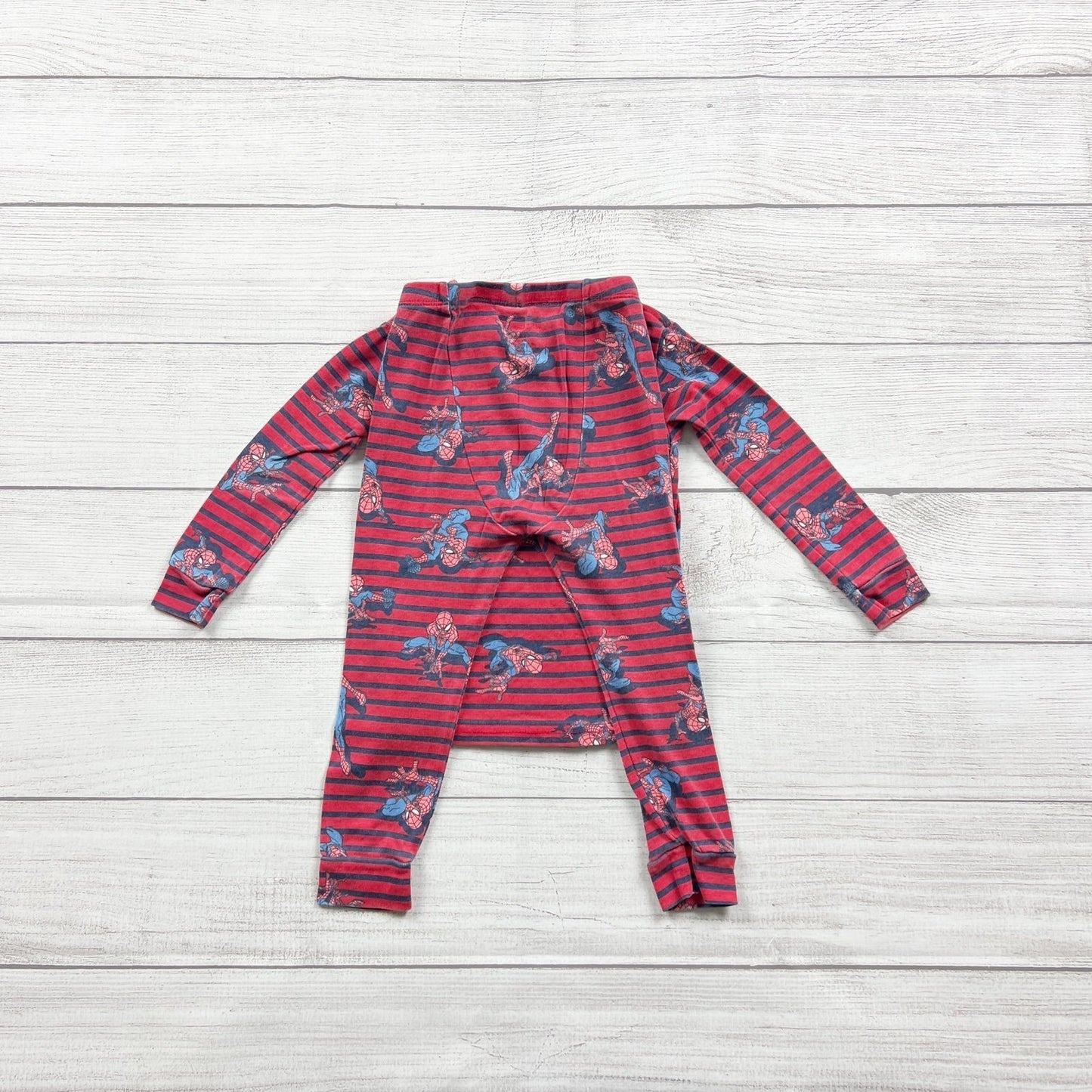 Baby Gap x Marvel Spider-Man Pajama Set Red Navy Striped 2-Piece PJs 2T