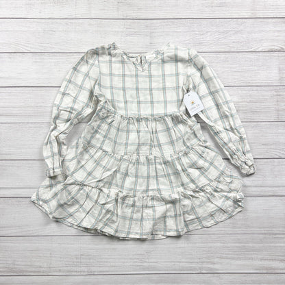 Little Co by Lauren Conrad Dress Plaid Tiered Linen Ruffle Dress NWT 6