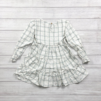 Little Co by Lauren Conrad Dress Plaid Tiered Linen Ruffle Dress NWT 6
