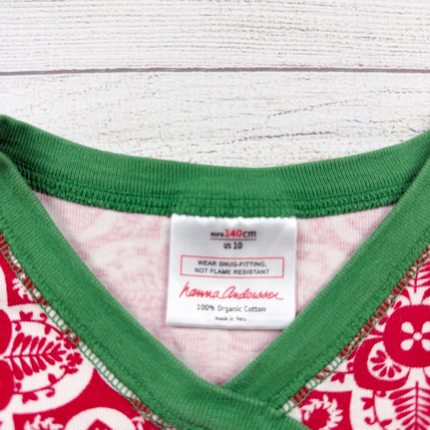 Hanna Andersson Kids Organic Cotton Red Floral Pajama Set 10