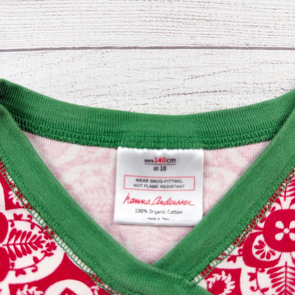 Hanna Andersson Kids Organic Cotton Red Floral Pajama Set 10