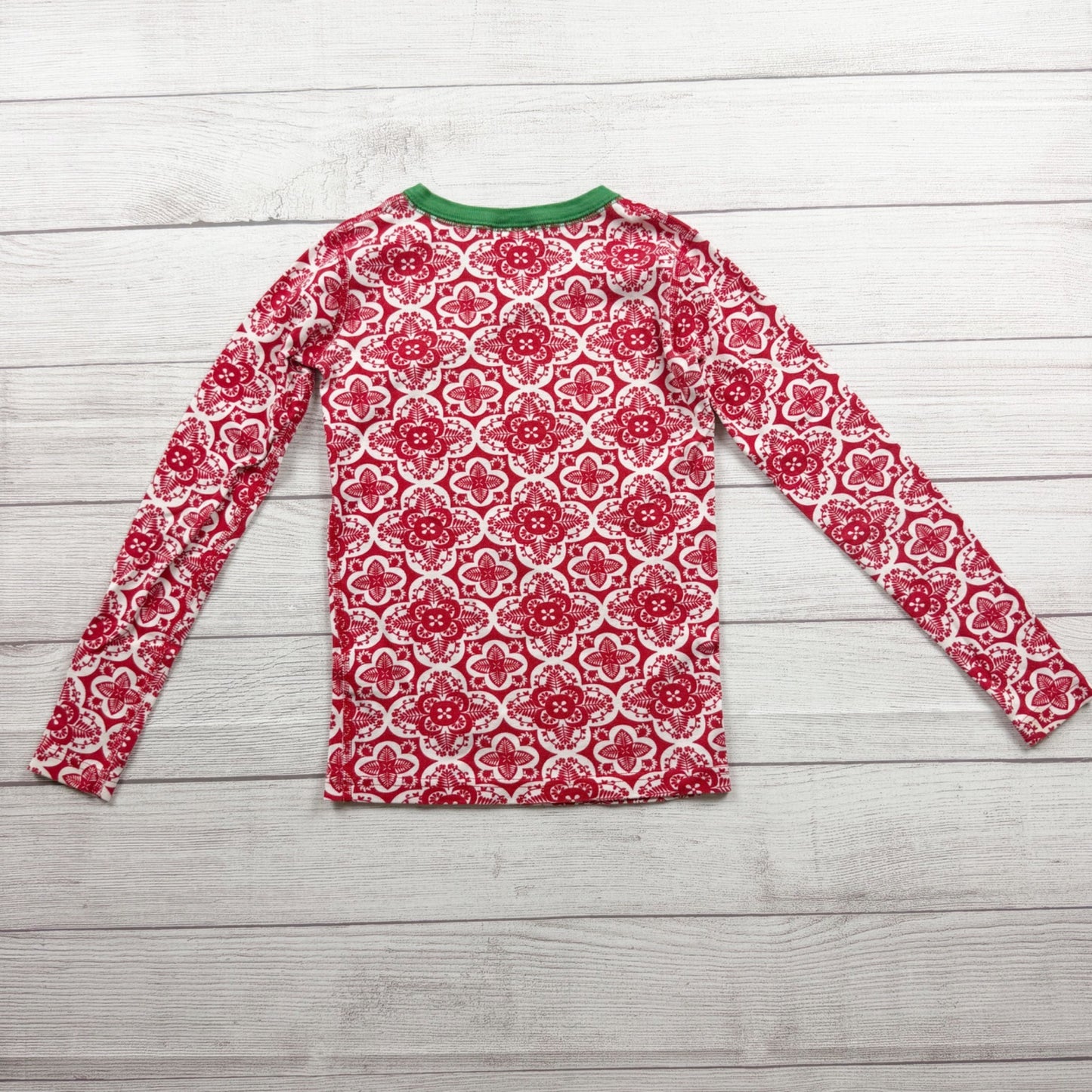 Hanna Andersson Kids Organic Cotton Red Floral Pajama Set 10