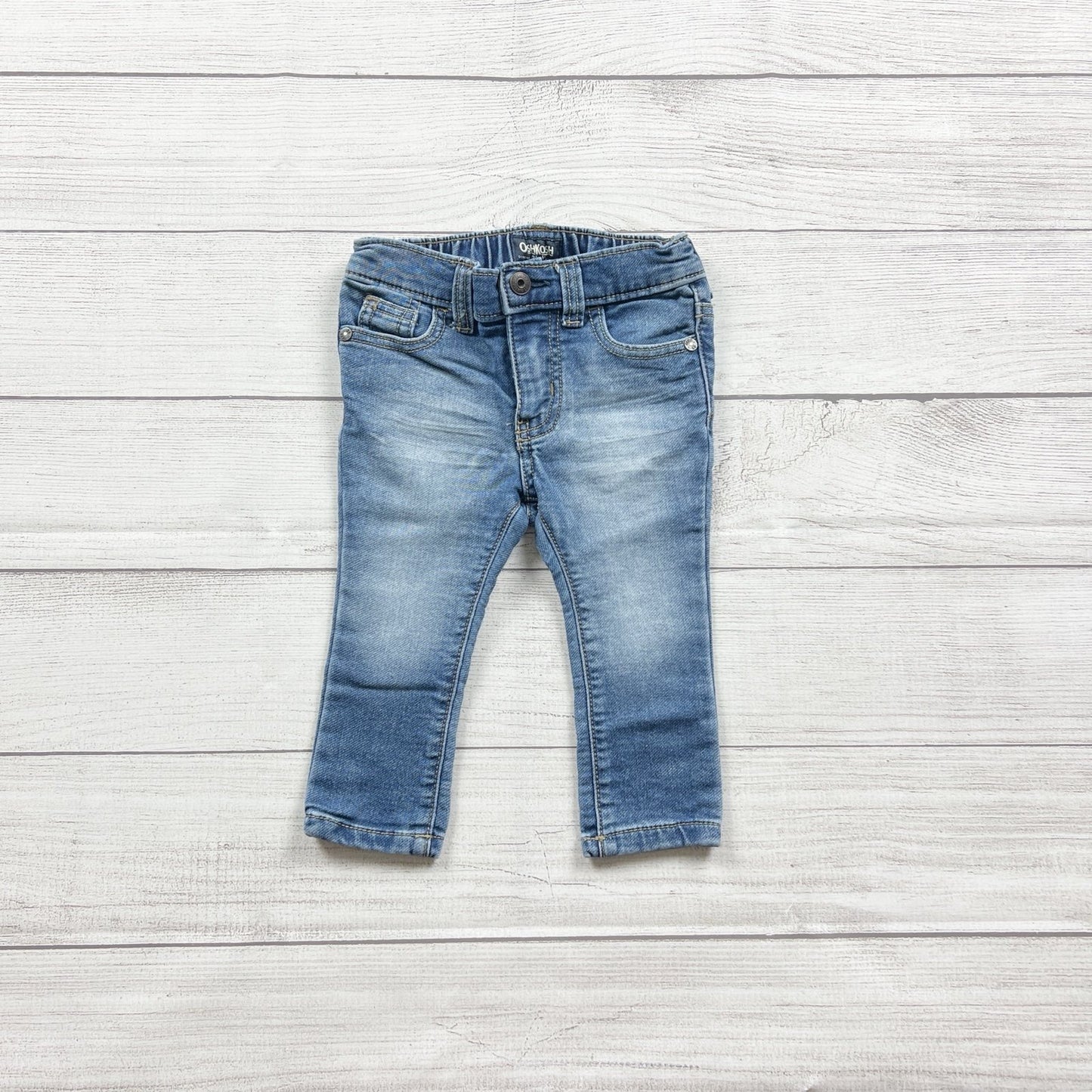 Oshkosh Bgosh Baby Boys Blue Stretch Pull On Denim Jeans 9–12 Months