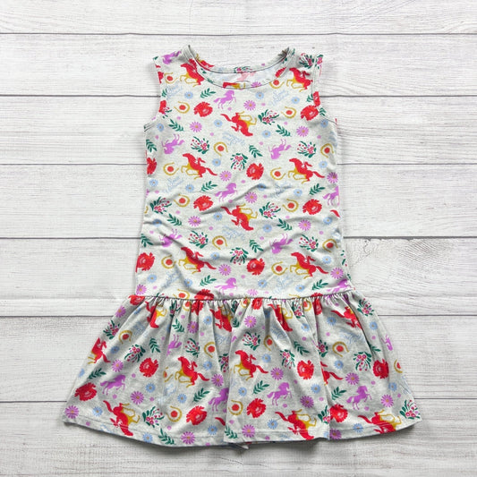 Spirit Riding Free Girls Horse Dress Sleeveless Fit & Flare Floral Print 6 6X