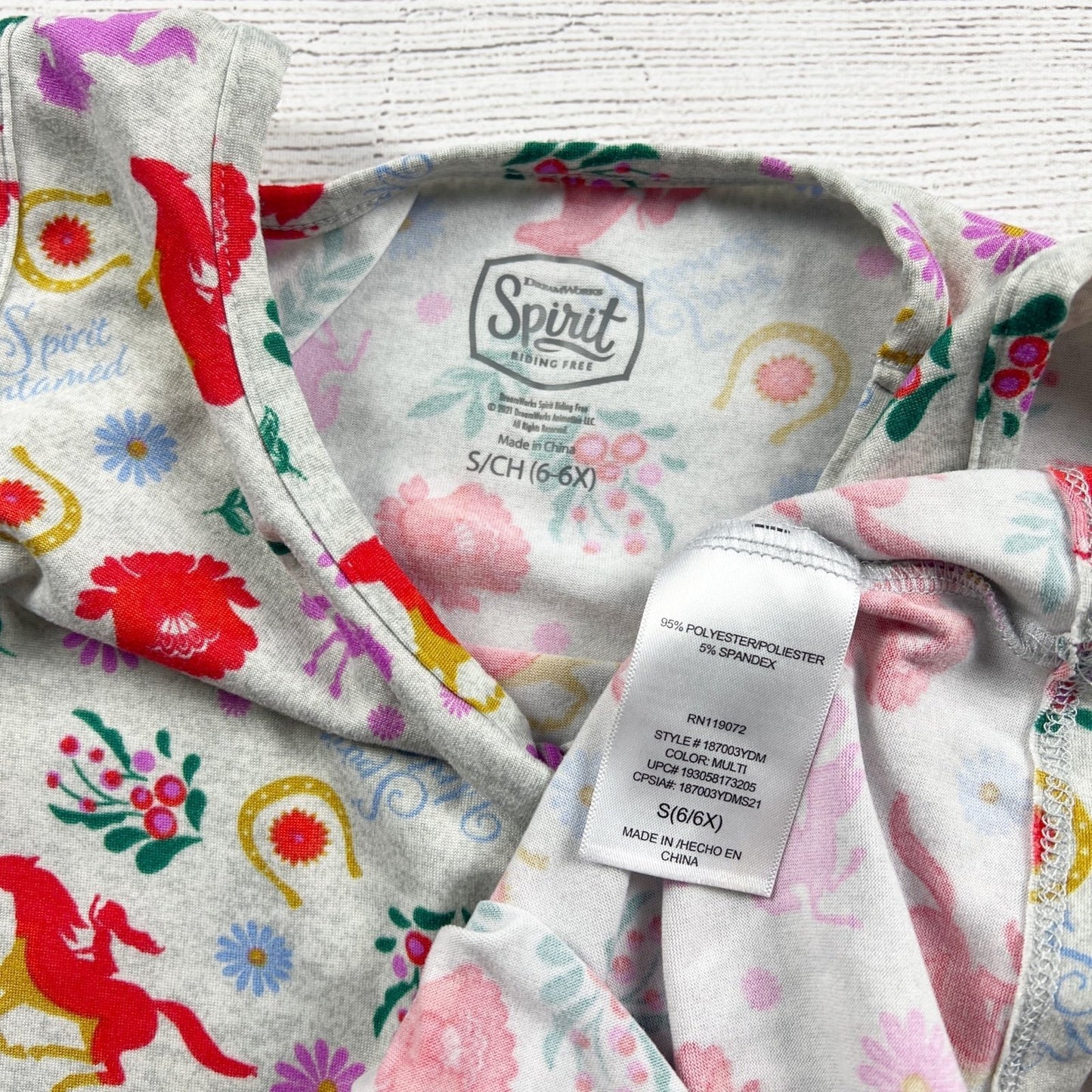 Spirit Riding Free Girls Horse Dress Sleeveless Fit & Flare Floral Print 6 6X