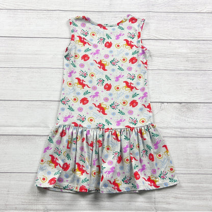 Spirit Riding Free Girls Horse Dress Sleeveless Fit & Flare Floral Print 6 6X