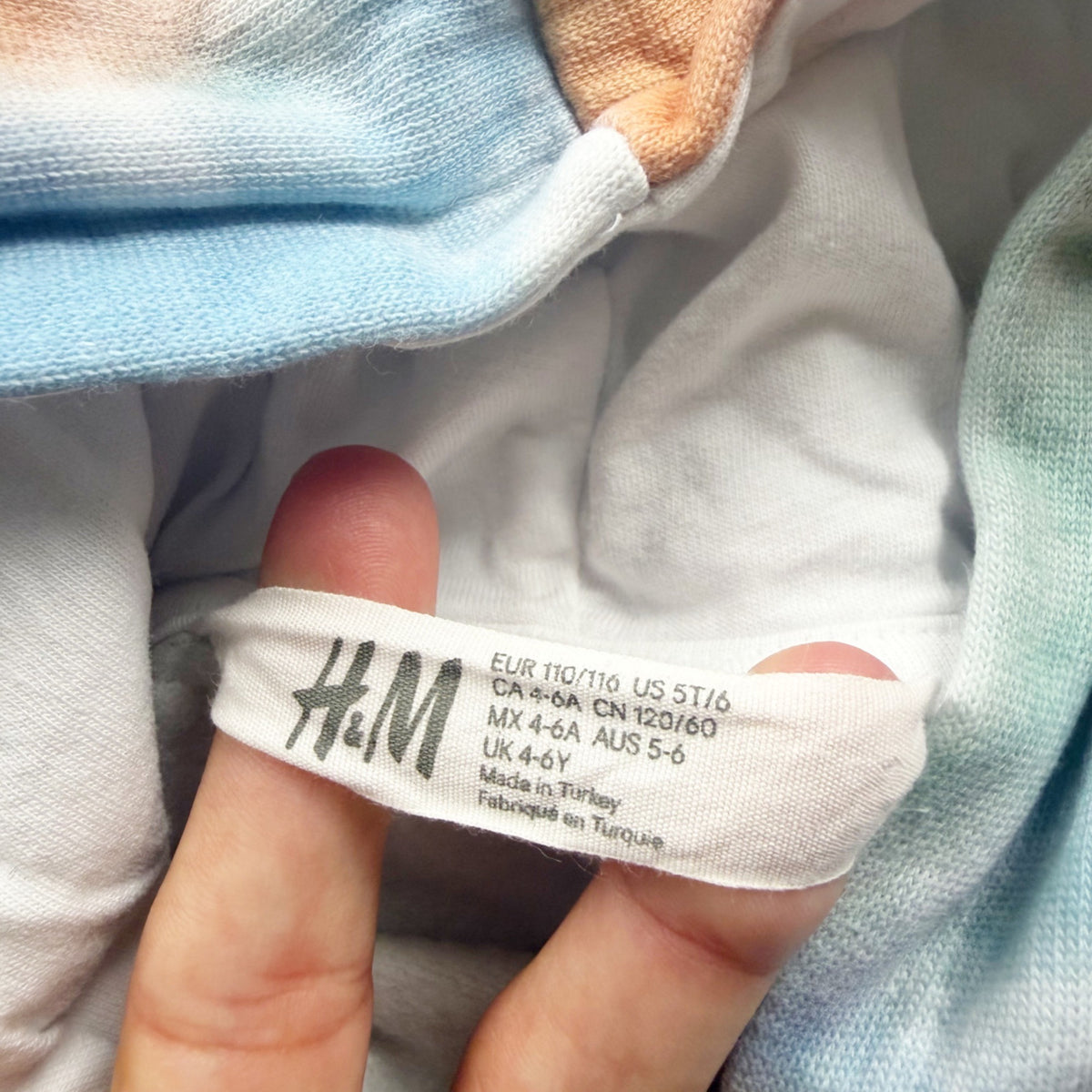H&M Kids Tie Dye Hoodie "Its More Fun Together" Cotton Blend 5-6