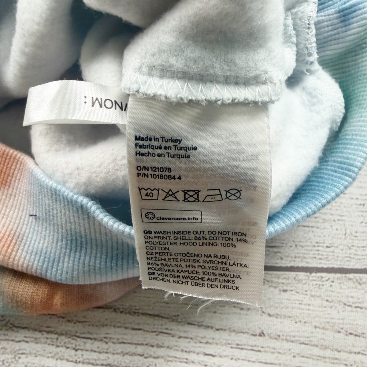 H&M Kids Tie Dye Hoodie "Its More Fun Together" Cotton Blend 5-6
