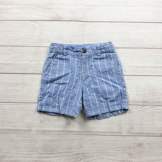Janie And Jack Blue Striped Linen Blend Boys Shorts 4