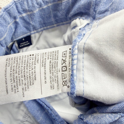 Janie And Jack Blue Striped Linen Blend Boys Shorts 4