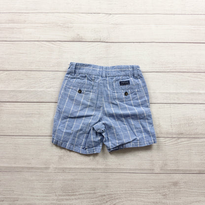 Janie And Jack Blue Striped Linen Blend Boys Shorts 4