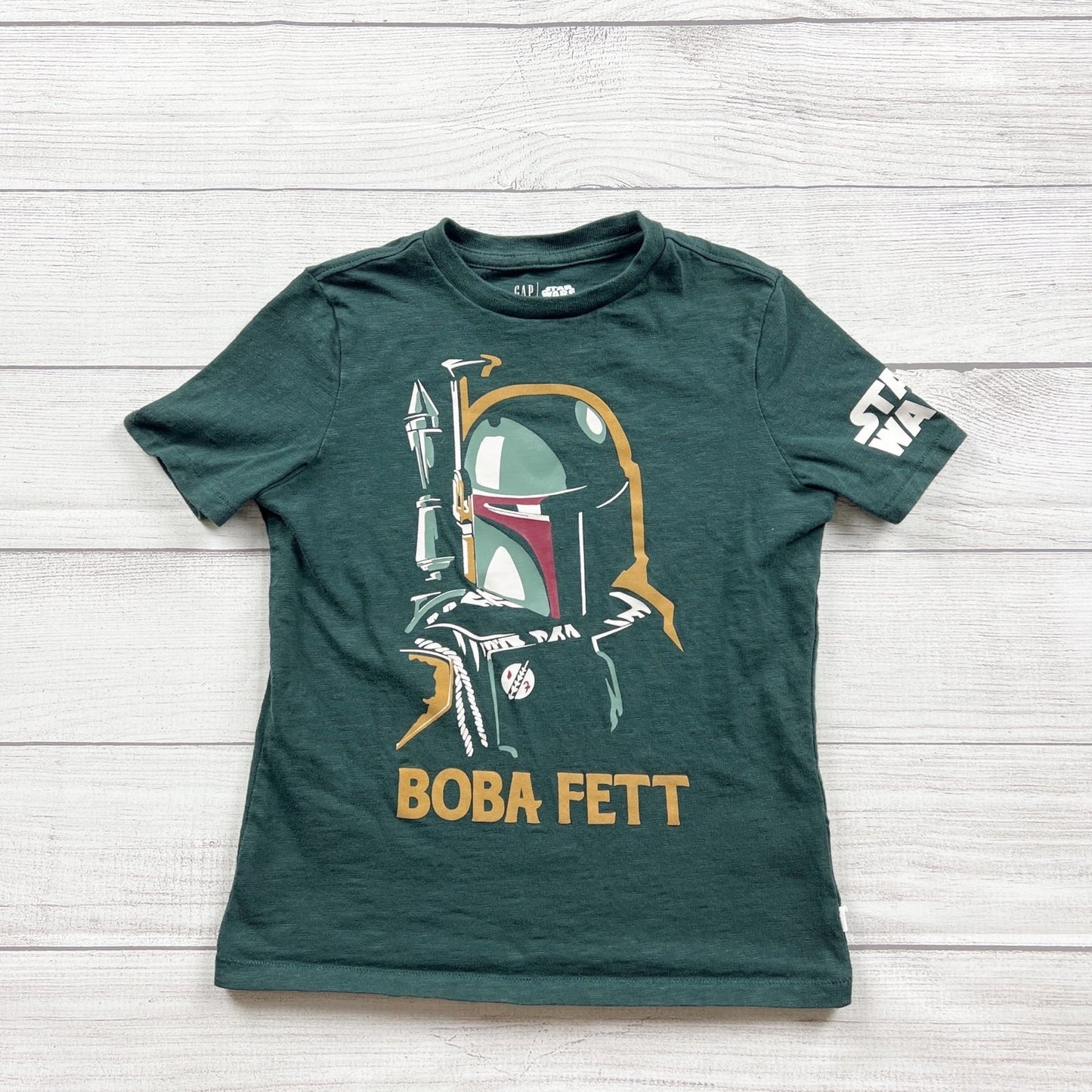 Gap Kids x Star Wars Boba Fett T-Shirt Graphic Tee Short Sleeve S 6-7