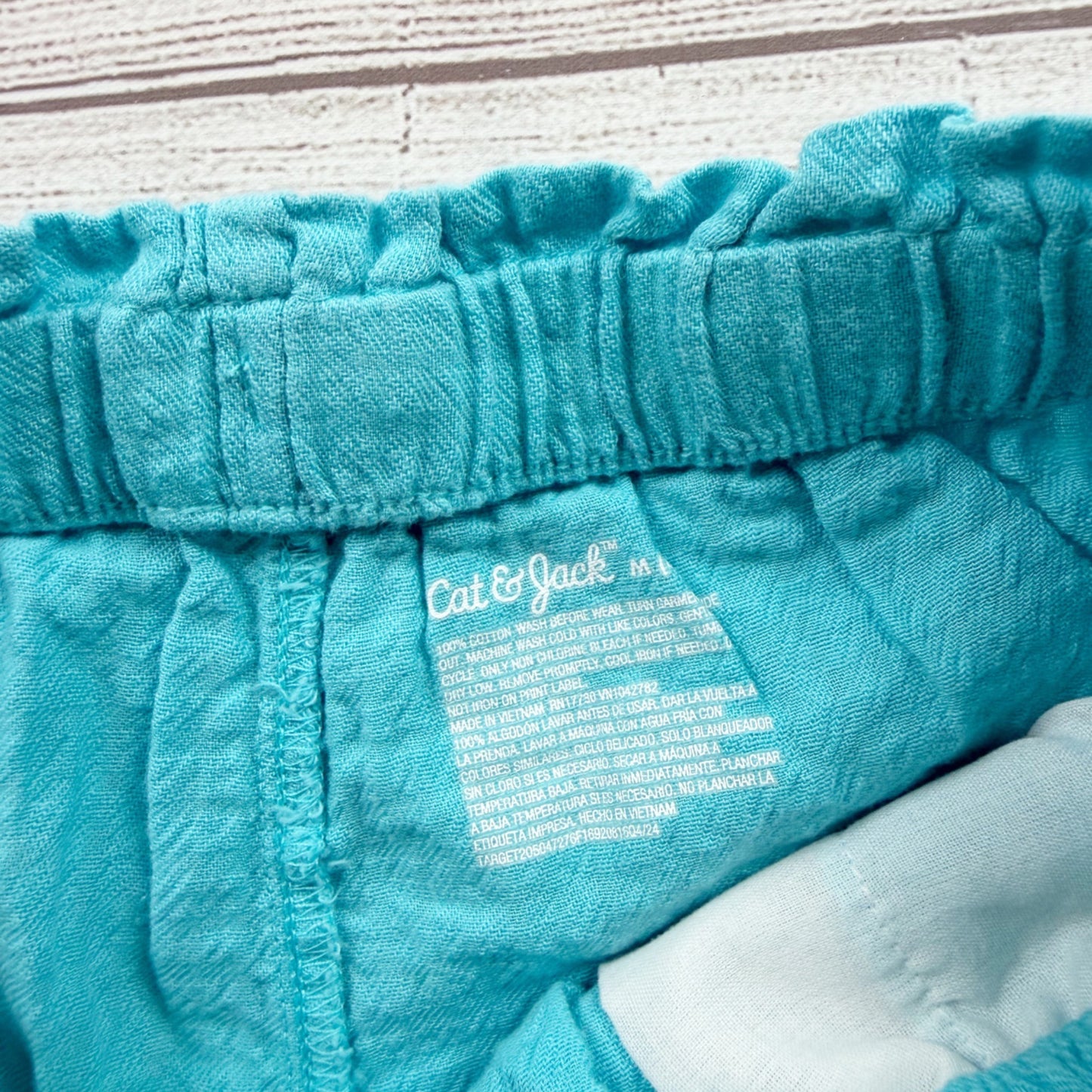 Cat & Jack Girls Turquoise Elastic Waist Drawstring Shorts M 8