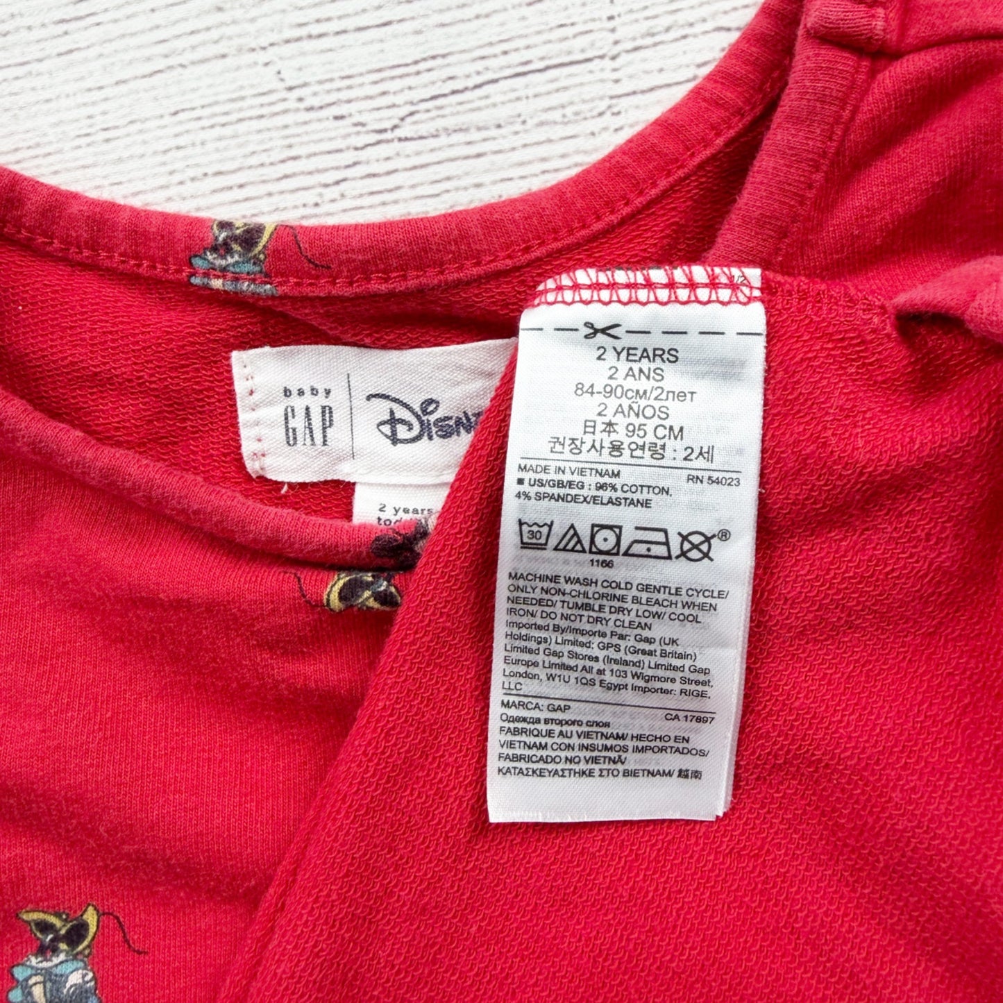 Baby Gap Disney Minnie Mouse Girls Dress Red Long Sleeve Fit & Flare Dress 2T