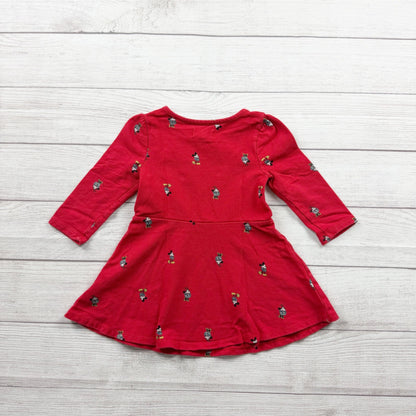 Baby Gap Disney Minnie Mouse Girls Dress Red Long Sleeve Fit & Flare Dress 2T