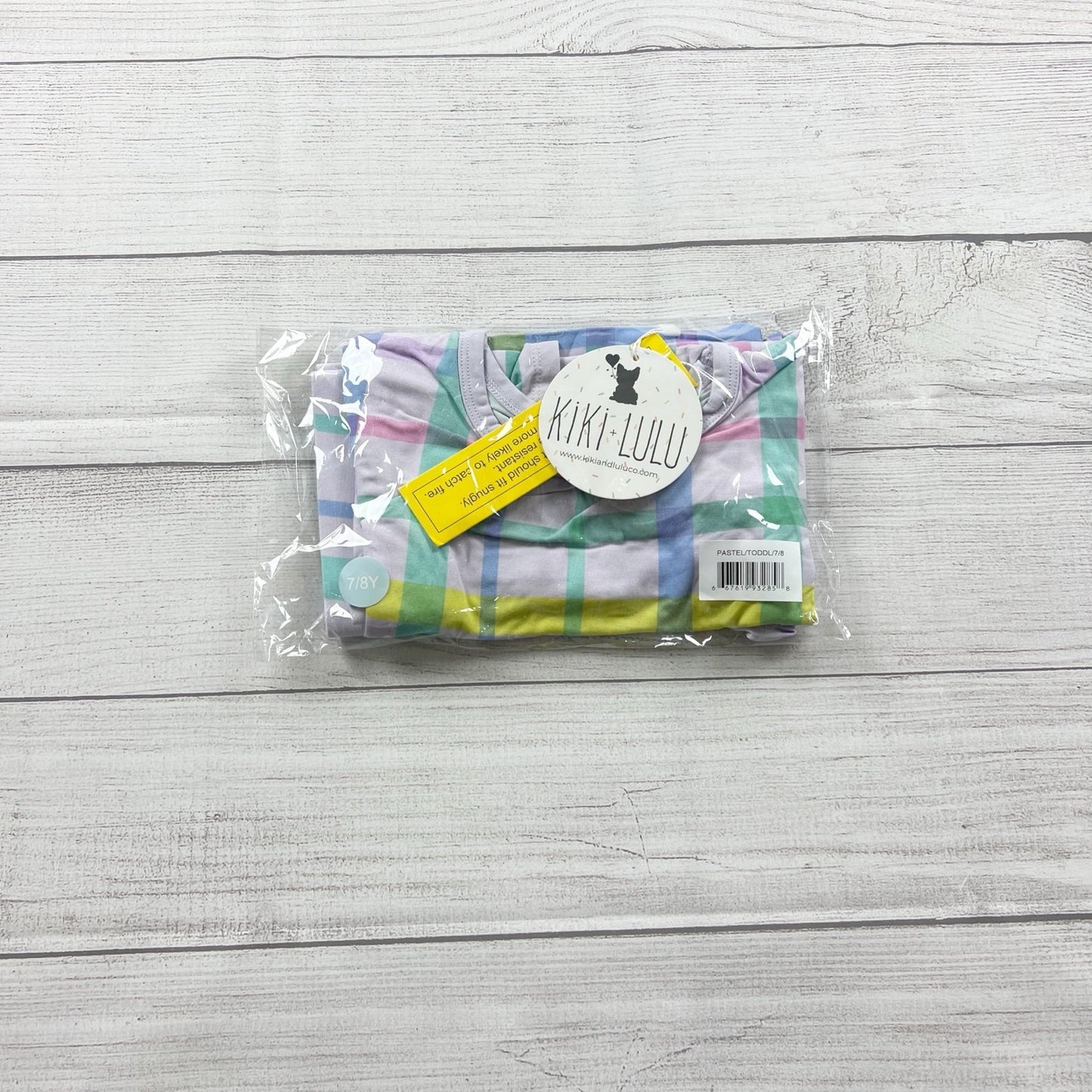 Kiki + Lulu Kids Bamboo Pajamas Set Pastel Plaid 2pc NWT 7-8