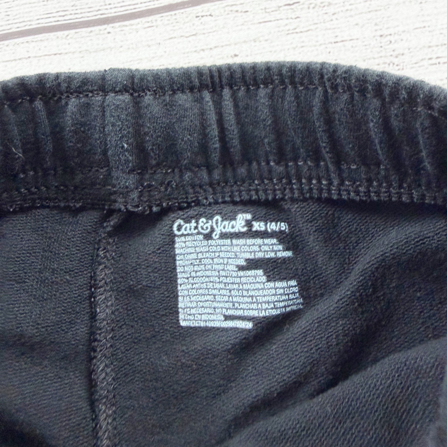 Cat & Jack Toddler Shorts Black Drawstring Sweatshorts Pull-On Kids XS 4-5