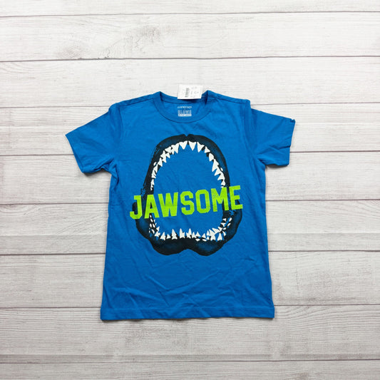 Crewcuts Boys Glow-In-The-Dark Jawsome Graphic Tee Blue Short Sleeve NWT 6-7