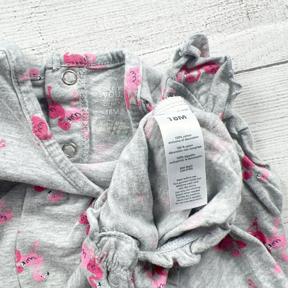 Just One You by Carter’s Baby Romper Flamingo Print Bubble 12-18 Months