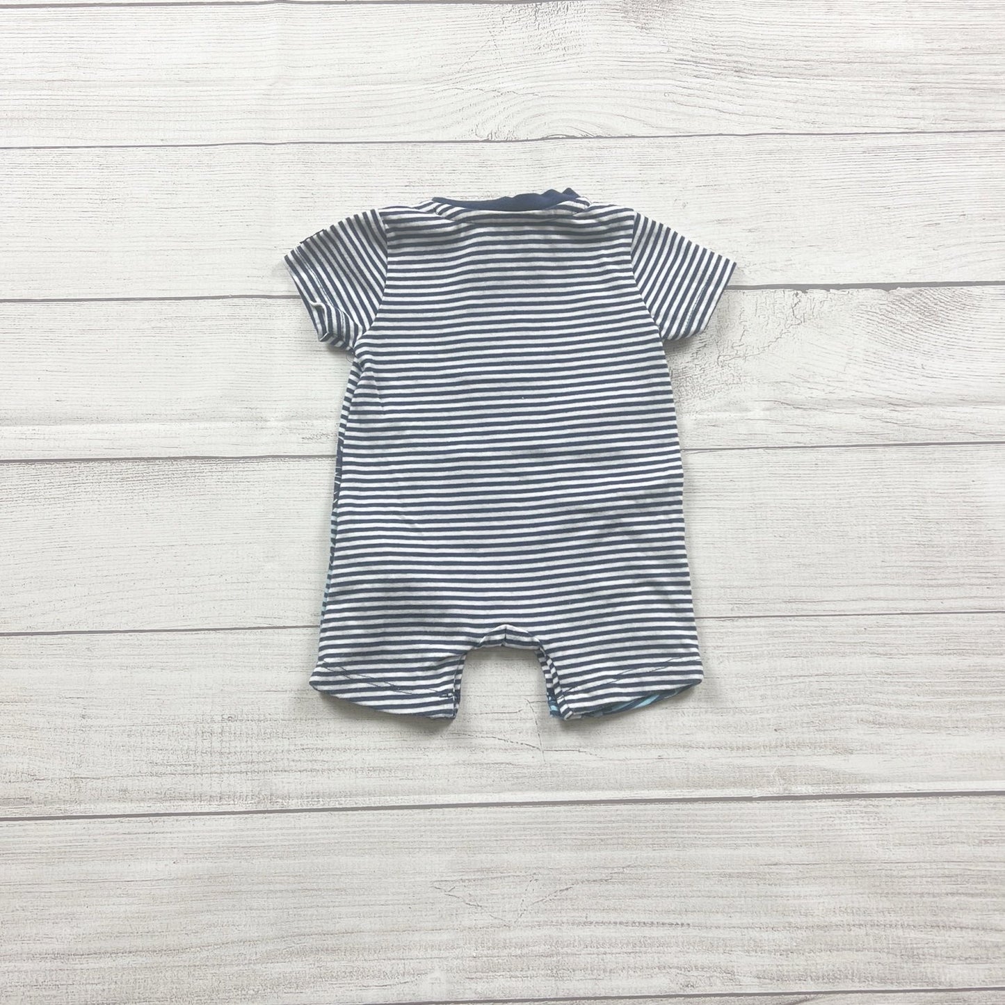 Petit Lem Baby Boy Romper Striped “Surf Paradise” One Piece 3 Months