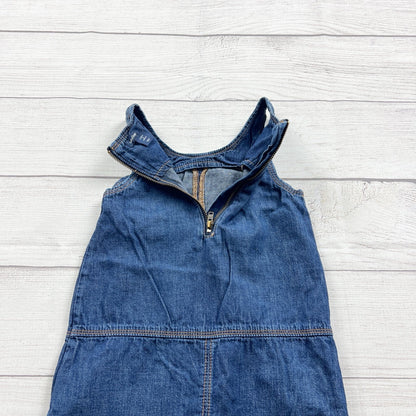 Gap Kids Blue Denim Sleeveless Toddler Shift Dress Jumper Pockets 2T