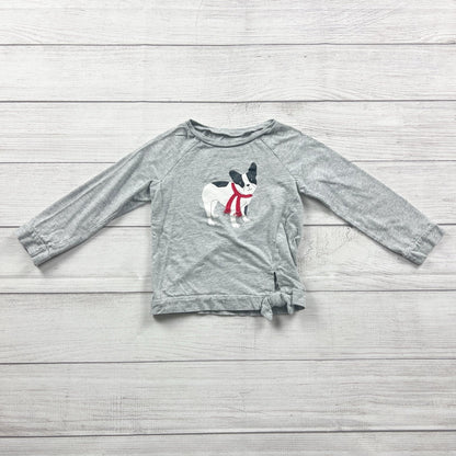 Carter’s Long Sleeve Shirt Toddler Girls French Bulldog Graphic Tie Hem Top 3T