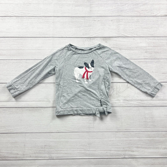 Carter’s Long Sleeve Shirt Toddler Girls French Bulldog Graphic Tie Hem Top 3T