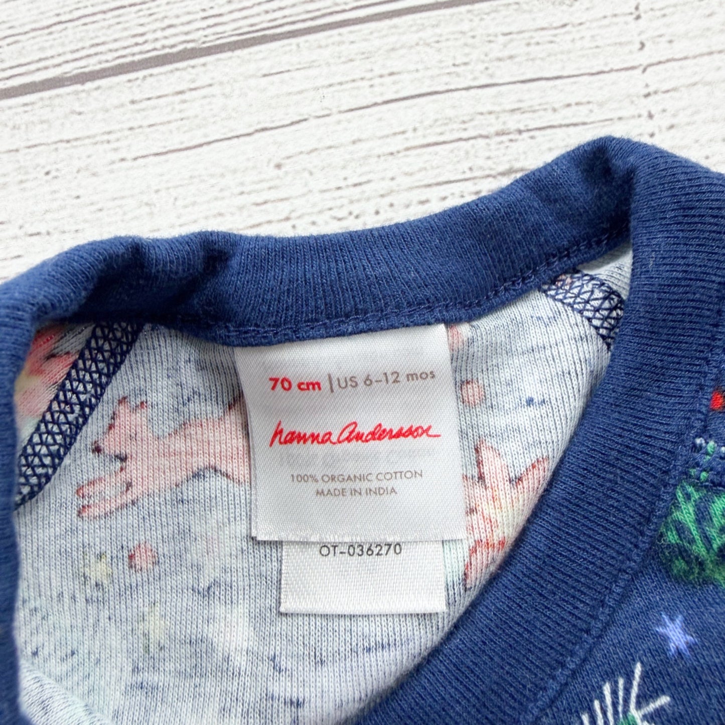 Hanna Andersson Baby Bodysuit Holiday Long Sleeve Kimono Wrap 6-12 Months