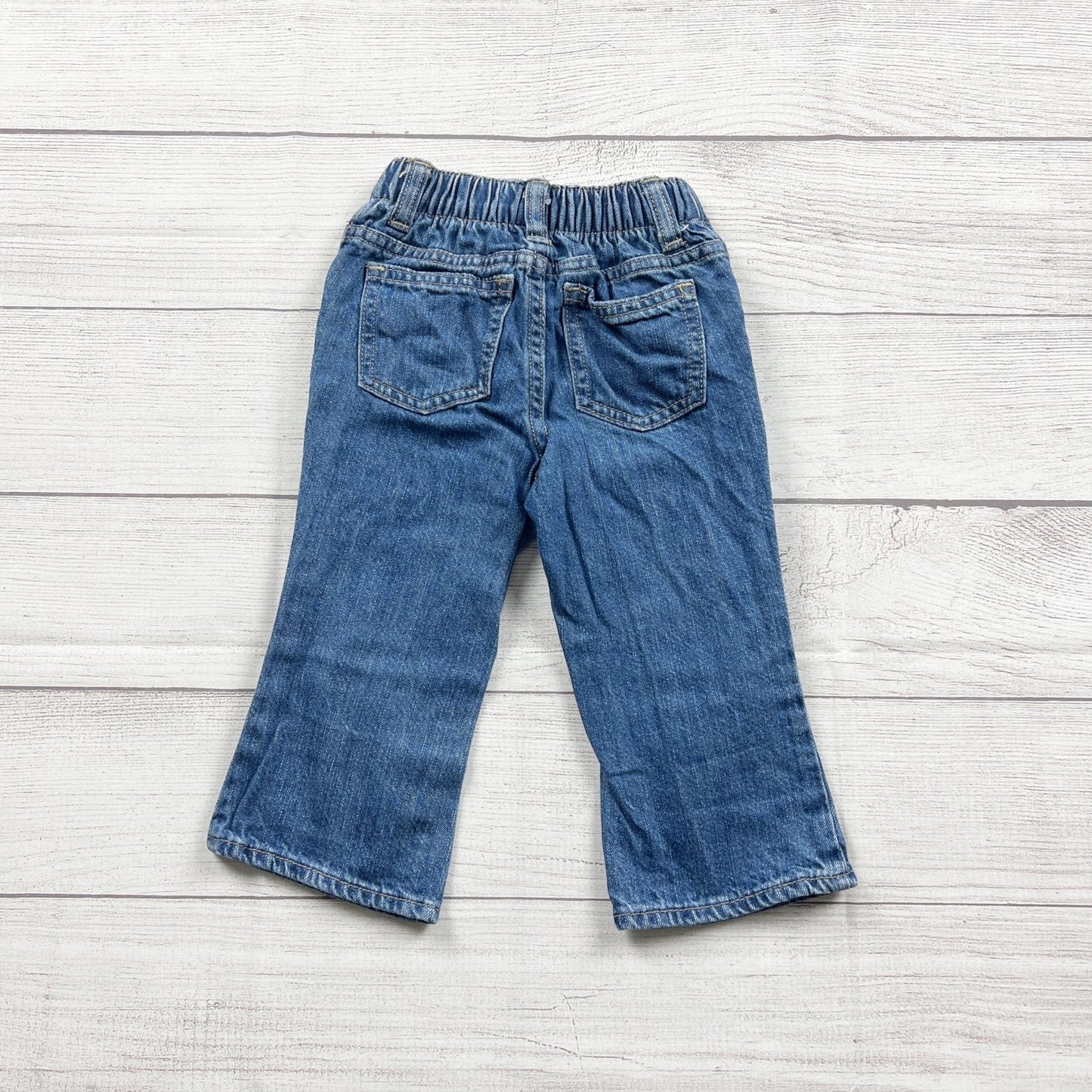Old Navy Toddler Boy Bootcut Denim Jeans Adjustable Waist 18-24 Months