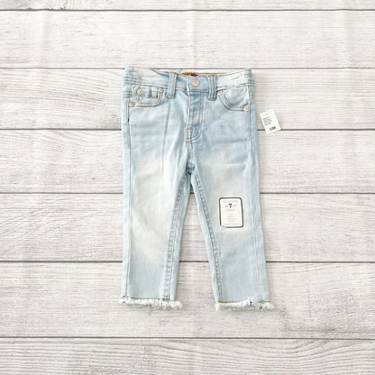 7 For All Mankind 7Fam Baby Girls 2 Piece Set Top Denim Jeans NWT 9-12 Months