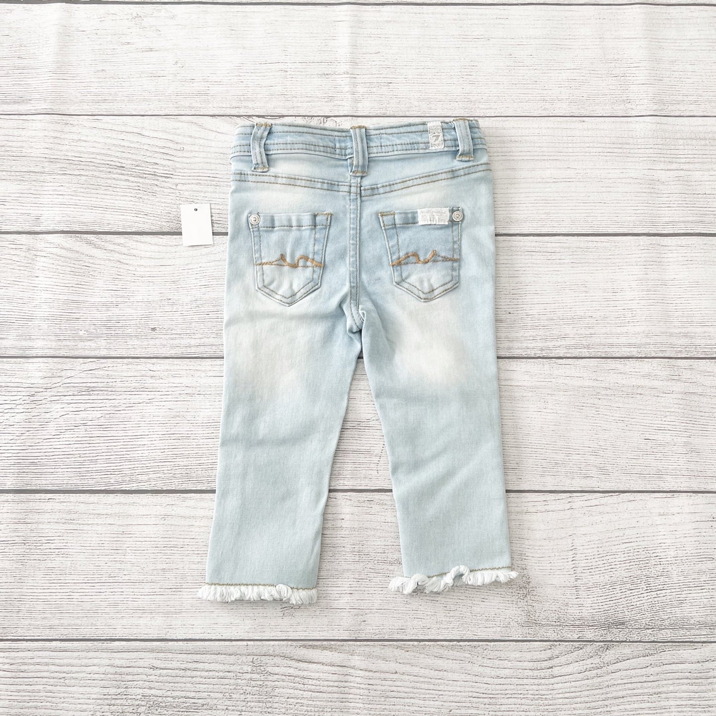 7 For All Mankind 7Fam Baby Girls 2 Piece Set Top Denim Jeans NWT 9-12 Months