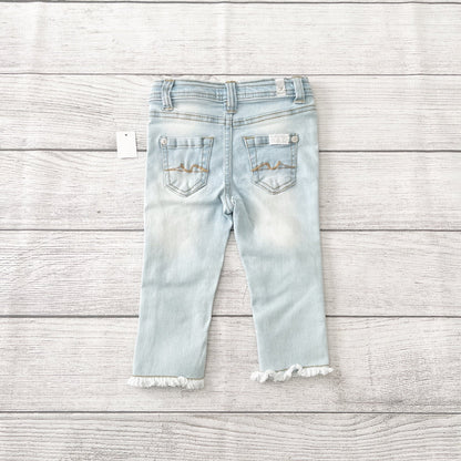 7 For All Mankind 7Fam Baby Girls 2 Piece Set Top Denim Jeans NWT 9-12 Months