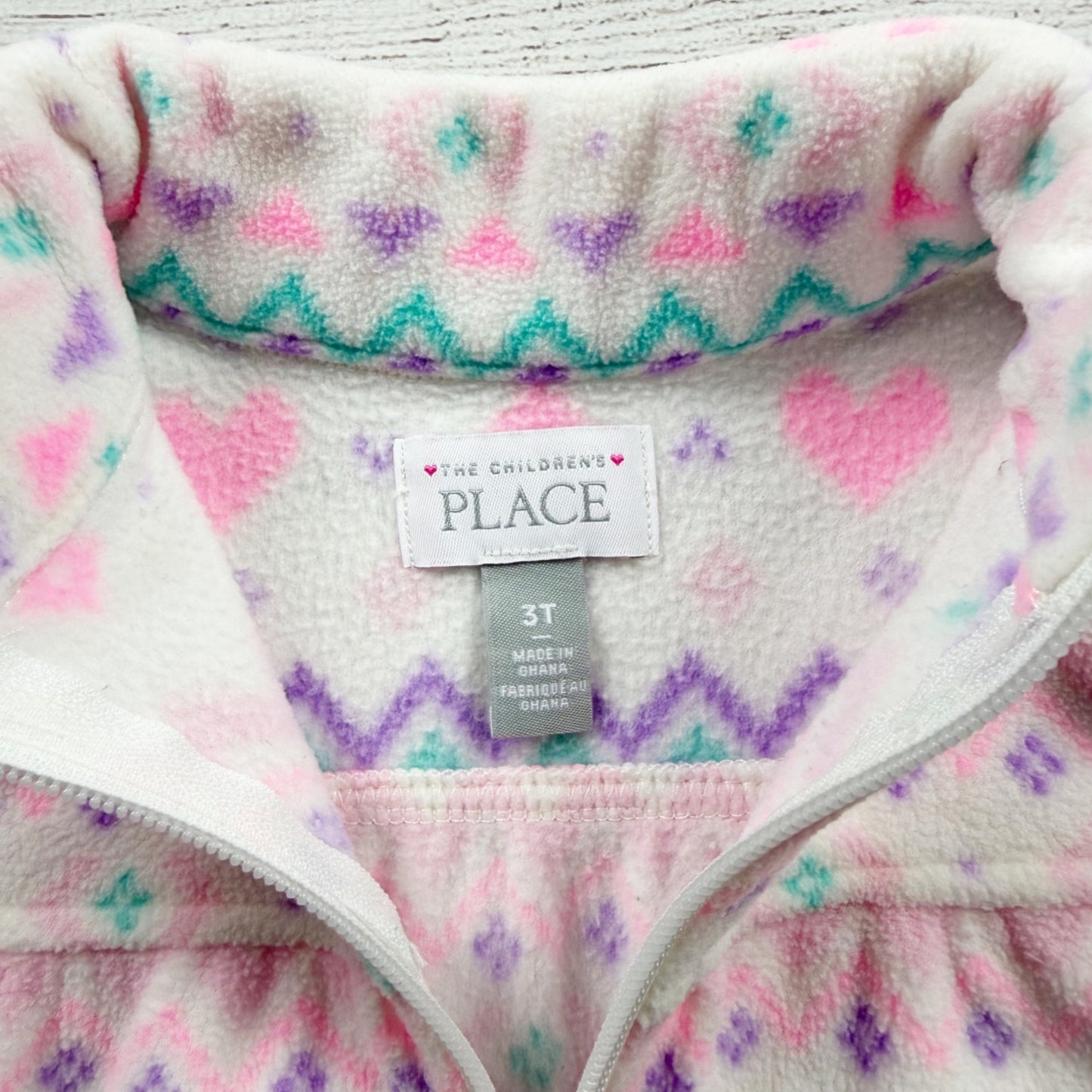 The Children’s Place Toddler Girls 1/4 Zip Fleece Pullover Fair Isle 3T